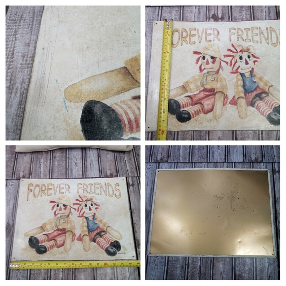 Vintage Raggedy Ann & Andy 1998 Metal Sign Retro Throwback Kids Room Decor *WEAR - Picture 4 of 9